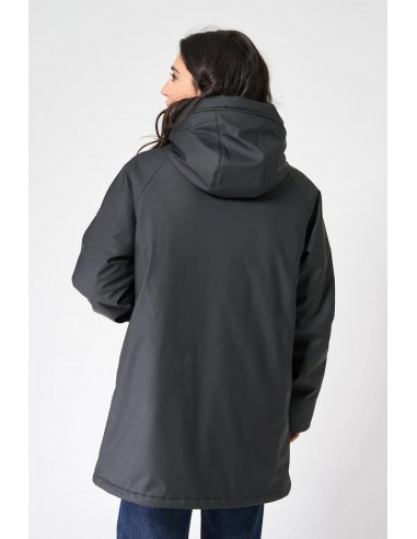 Chubasquero acolchado impermeable con forro de algodón - Batela - color negro