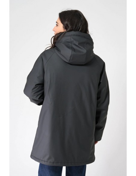 Chubasquero acolchado impermeable con forro de algodón - Batela - color negro