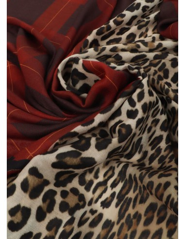 Fular Lola Casademunt Animal Print y Tartán con Escudo