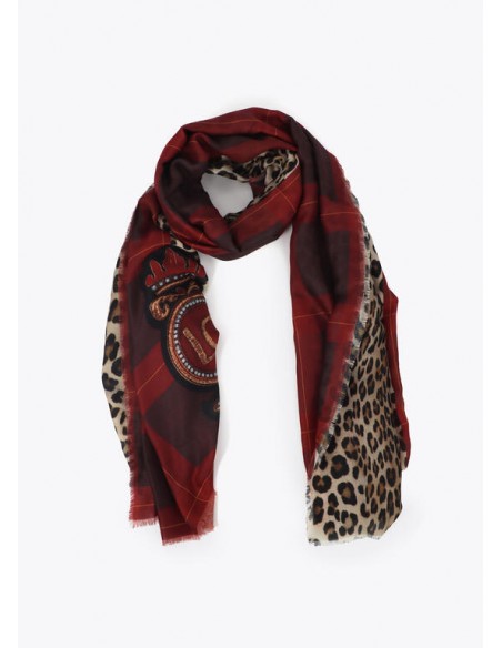 Fular Lola Casademunt Animal Print y Tartán con Escudo