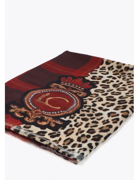 Fular Lola Casademunt Animal Print y Tartán con Escudo