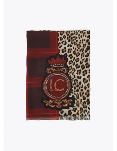 Fular Lola Casademunt Animal Print y Tartán con Escudo