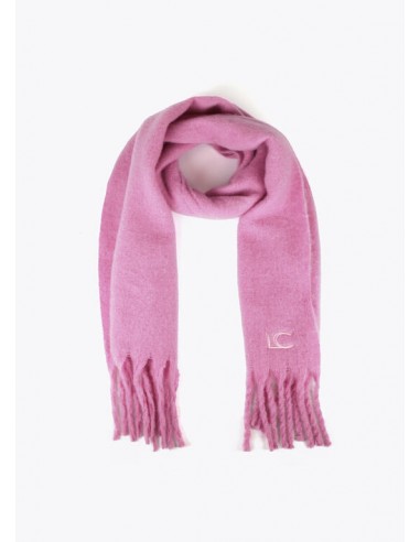 Bufanda Rosa Lisa con Flecos Gruesos – Lola Casademunt