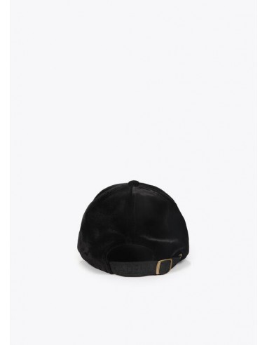 Visera de Terciopelo Negro con Logo – Lola Casademunt