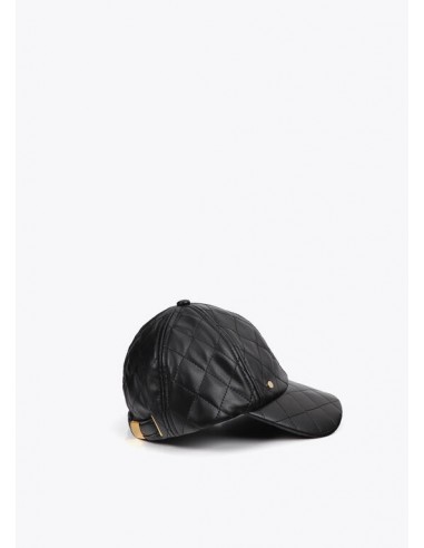 Visera Acolchada Efecto Piel Negra – Lola Casademunt - vista lateral