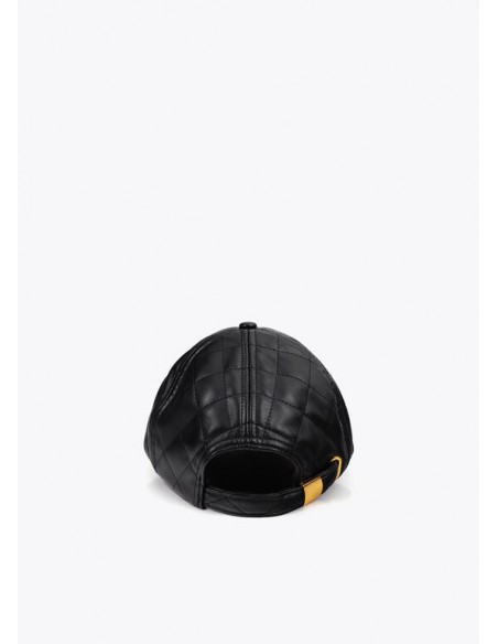 Visera Acolchada Efecto Piel Negra – Lola Casademunt - vista posterior de la visera