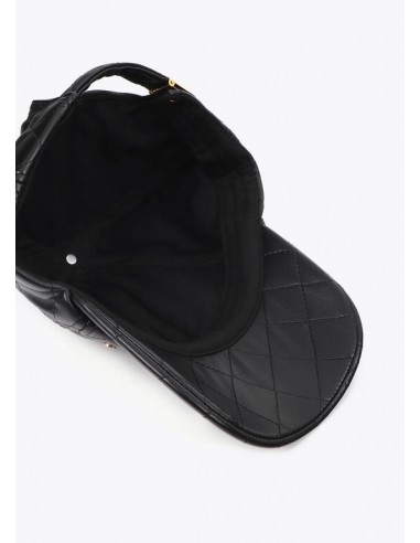 Visera Acolchada Efecto Piel Negra – Lola Casademunt - vista del interior de la visera