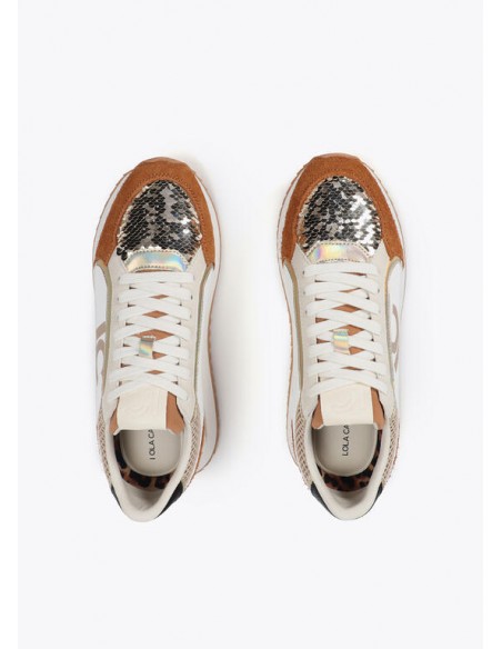 Zapatillas Deportivas Multimaterial con Detalles en Piel – Lola Casademunt