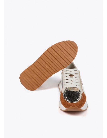Zapatillas Deportivas Multimaterial con Detalles en Piel – Lola Casademunt