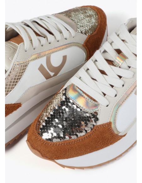 Zapatillas Deportivas Multimaterial con Detalles en Piel – Lola Casademunt