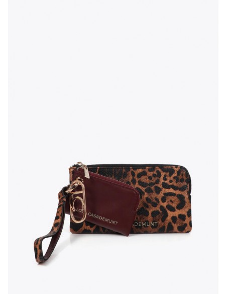 Cartera Animal Print con Monedero Bicolor y Logo Ovalado – Lola Casademunt