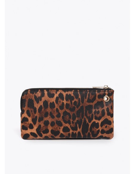 Cartera Animal Print con Monedero Bicolor y Logo Ovalado – Lola Casademunt