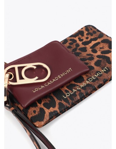 Cartera Animal Print con Monedero Bicolor y Logo Ovalado – Lola Casademunt