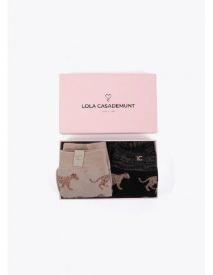 Pack de 2 Pares de Calcetines Estampado Leopardo – Lola Casademunt 2