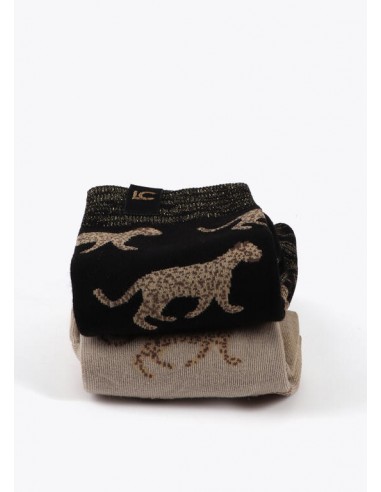 Pack de 2 Pares de Calcetines Estampado Leopardo – Lola Casademunt