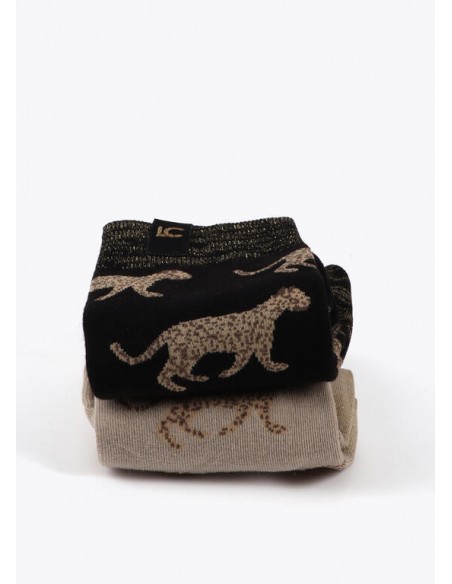 Pack de 2 Pares de Calcetines Estampado Leopardo – Lola Casademunt