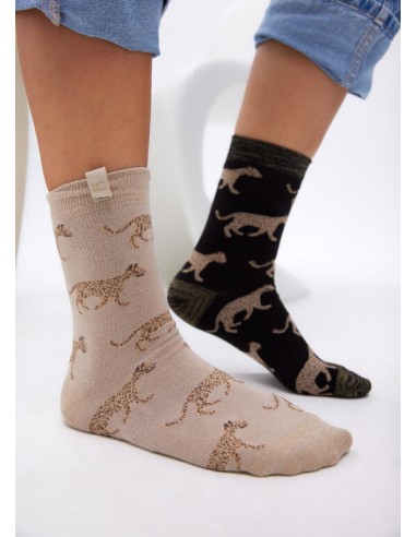 Pack de 2 Pares de Calcetines Estampado Leopardo – Lola Casademunt
