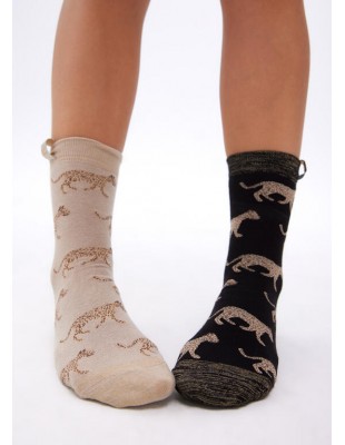 Pack de 2 Pares de Calcetines Estampado Leopardo – Lola Casademunt
