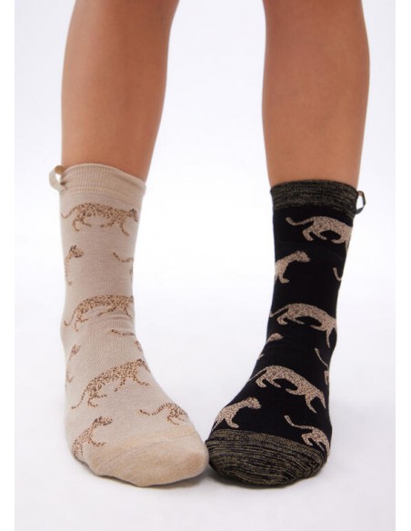 Pack de 2 Pares de Calcetines Estampado Leopardo – Lola Casademunt