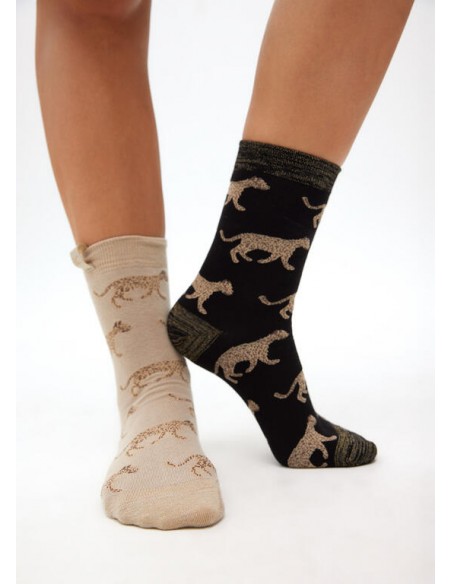 Pack de 2 Pares de Calcetines Estampado Leopardo – Lola Casademunt