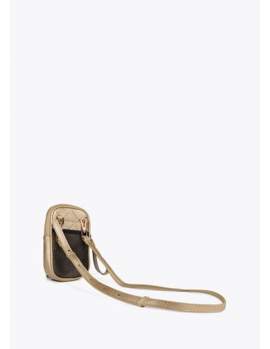 Bolsito para móvil dorado acolchado con logo – Lola Casademunt