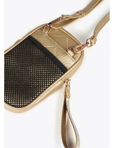 Bolsito para móvil dorado acolchado con logo – Lola Casademunt