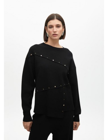 Jersey desestructurado con tachas – Lola Casademunt - negro