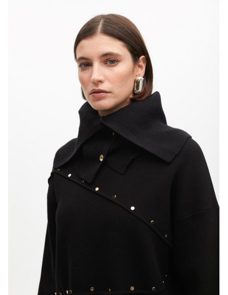 Jersey desestructurado con tachas – Lola Casademunt - negro