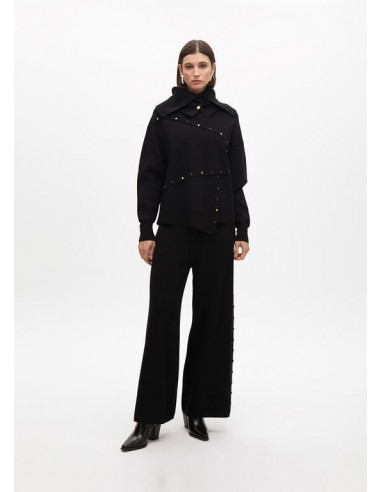 Jersey desestructurado con tachas – Lola Casademunt - negro