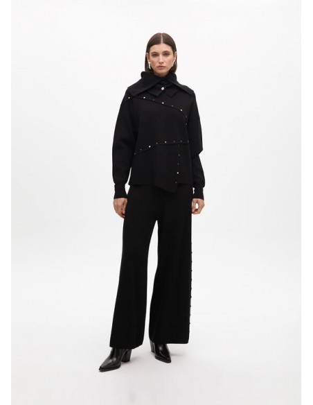 Jersey desestructurado con tachas – Lola Casademunt - negro