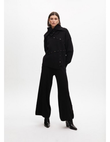 Jersey desestructurado con tachas – Lola Casademunt - negro