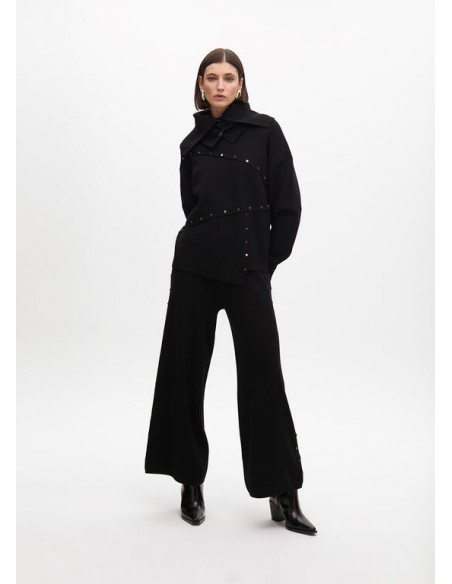 Jersey desestructurado con tachas – Lola Casademunt - negro