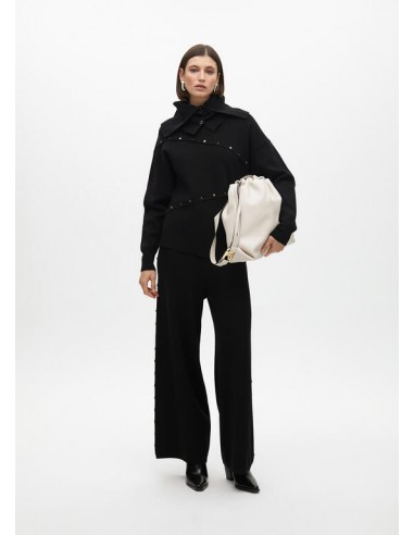 Jersey desestructurado con tachas – Lola Casademunt - negro