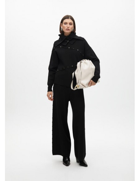 Jersey desestructurado con tachas – Lola Casademunt - negro