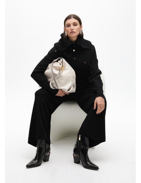 Jersey desestructurado con tachas – Lola Casademunt - negro