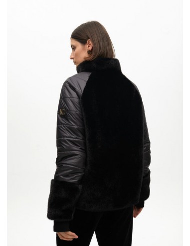 Abrigo combinado plumas y pelo – Lola Casademunt - negro