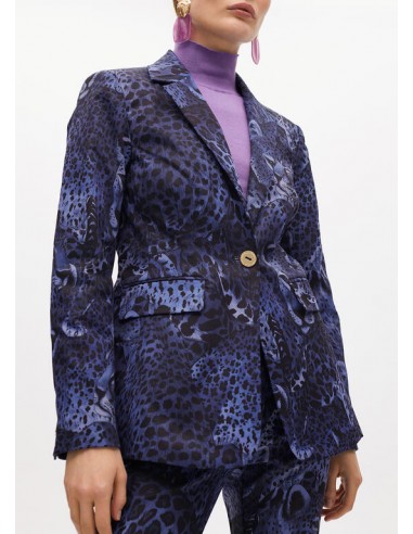 Americana fitted animal print azul Lola Casademunt