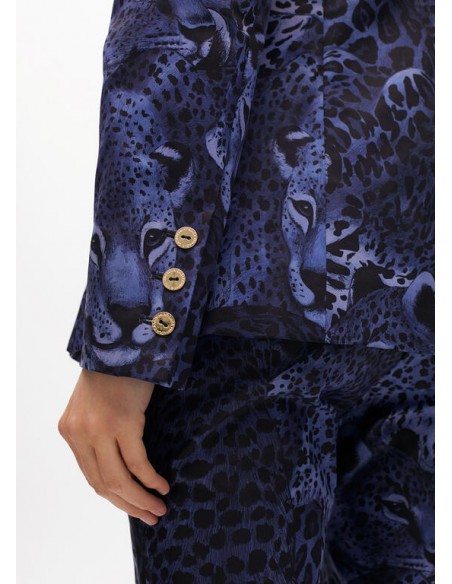 Americana fitted animal print azul Lola Casademunt