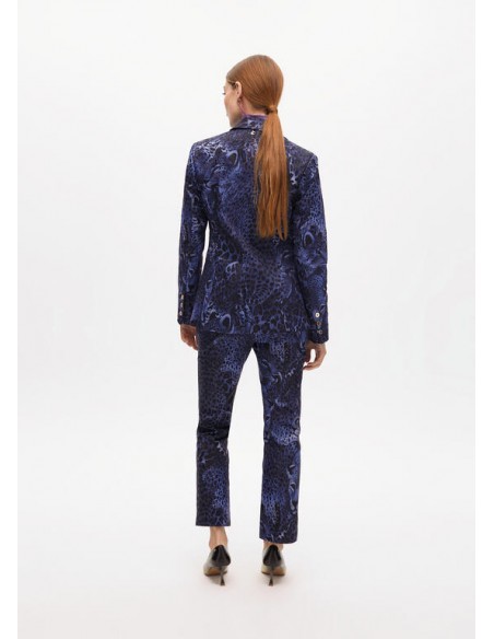 Americana fitted animal print azul Lola Casademunt