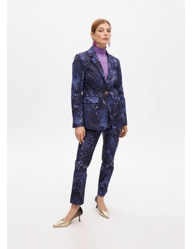 Americana fitted animal print azul Lola Casademunt