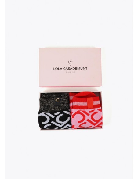 Pack de 2 pares de calcetines logotipados Lola Casademunt