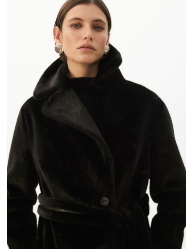 Abrigo largo doble faz negro Lola Casademunt