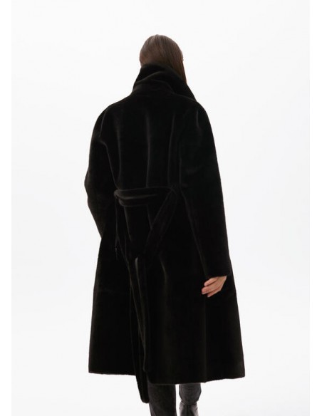 Abrigo largo doble faz negro Lola Casademunt