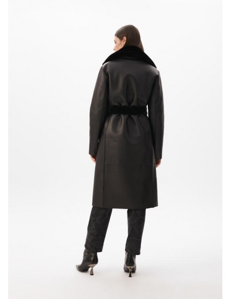 Abrigo largo doble faz negro Lola Casademunt