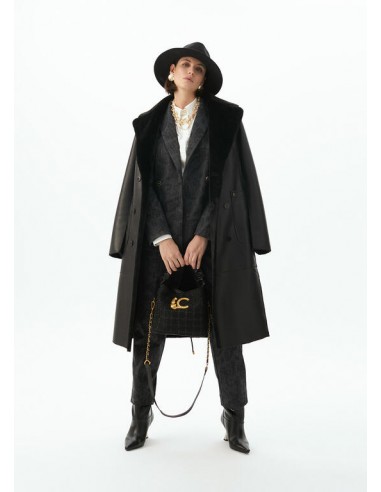 Abrigo largo doble faz negro Lola Casademunt