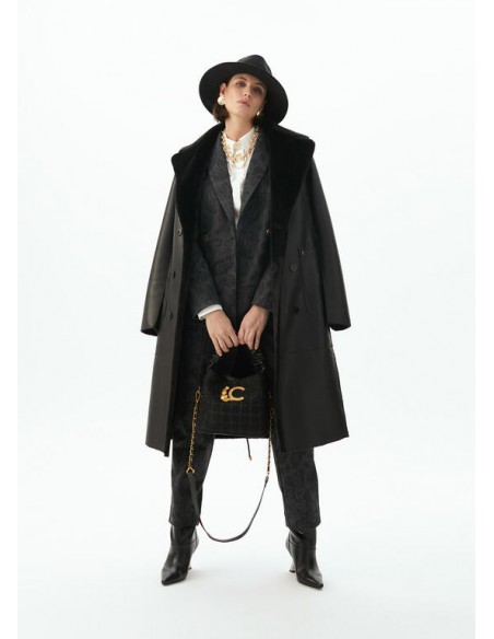 Abrigo largo doble faz negro Lola Casademunt