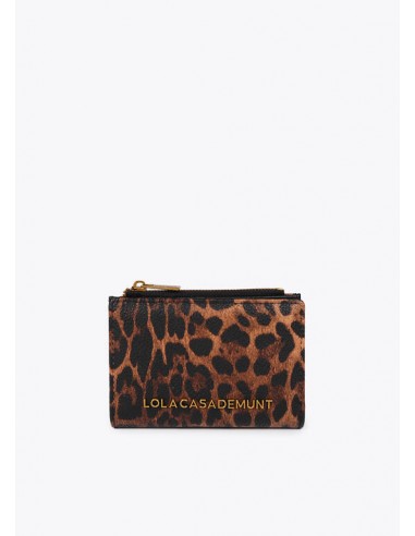 Monedero animal print con logo dorado Lola Casademunt