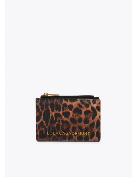 Monedero animal print con logo dorado Lola Casademunt