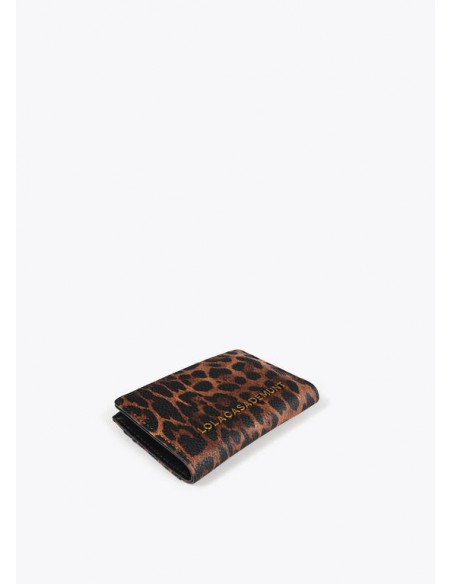 Monedero animal print con logo dorado Lola Casademunt