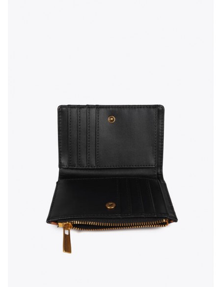 Monedero animal print con logo dorado Lola Casademunt